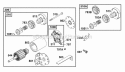Electric Starter Diagram and Parts List for 288707-0110-01  Briggs and Stratton Engine